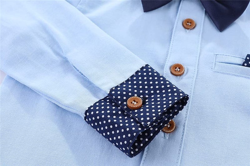 Mud Kingdom Little Boys Shirt and Tie Set Cute Stars 4T Navy Blue - Image 5